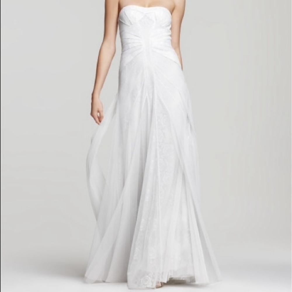 BCBG Ivory Lace Strapless Dress